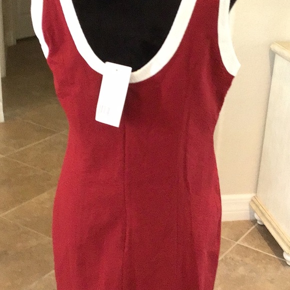 Lauren James Harper dress, crimson with white trim, back zip, size L, NWT - Picture 8 of 10